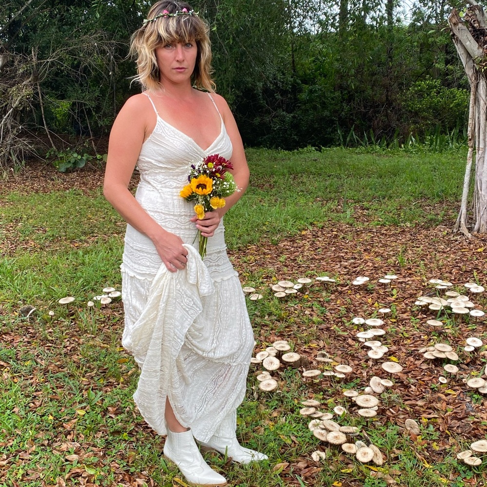 Boho lace wedding dress